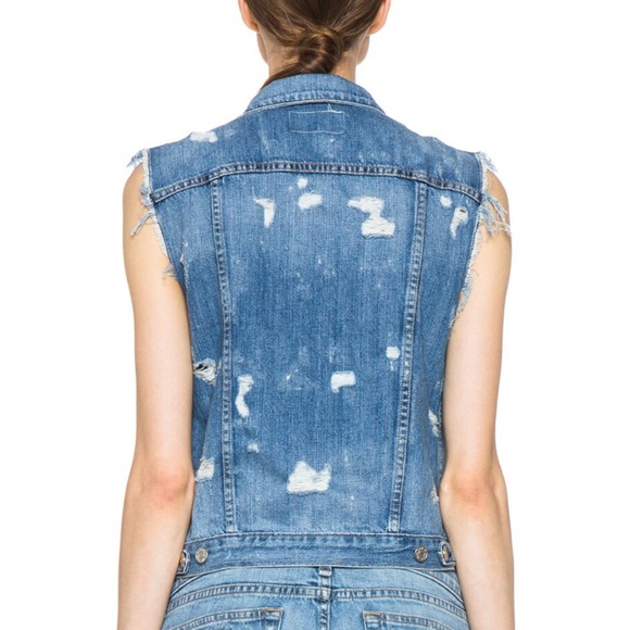 EUC Rag & Bone Distressed Jean Vest, Size XS - Picture 10 of 13
